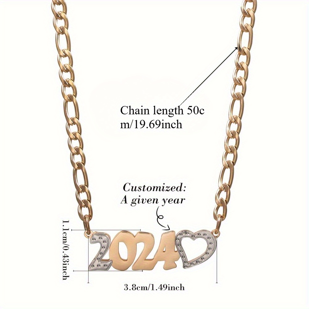 Women's Custom Double-Layer Heart Pendant Necklace, 18K Gold-Plated